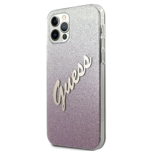 Hurtownia GSM - Etui Guess GUHCP12MPCUGLSPI Apple iPhone 12/12 Pro różowy/pink hardcase Glitter Gradient Script - GUE851PNK - {ean13} - Hurt