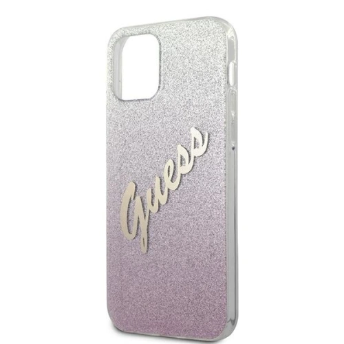 Etui Guess GUHCP12MPCUGLSPI Apple iPhone 12/12 Pro różowy/pink hardcase Glitter Gradient Script