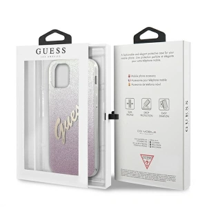 Hurtownia GSM - Etui Guess GUHCP12MPCUGLSPI Apple iPhone 12/12 Pro różowy/pink hardcase Glitter Gradient Script - GUE851PNK - {ean13} - Hurt
