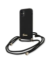 Guess GUHCP12SLSCLMGBK Apple iPhone 12 mini black hardcase Metal Logo Cord