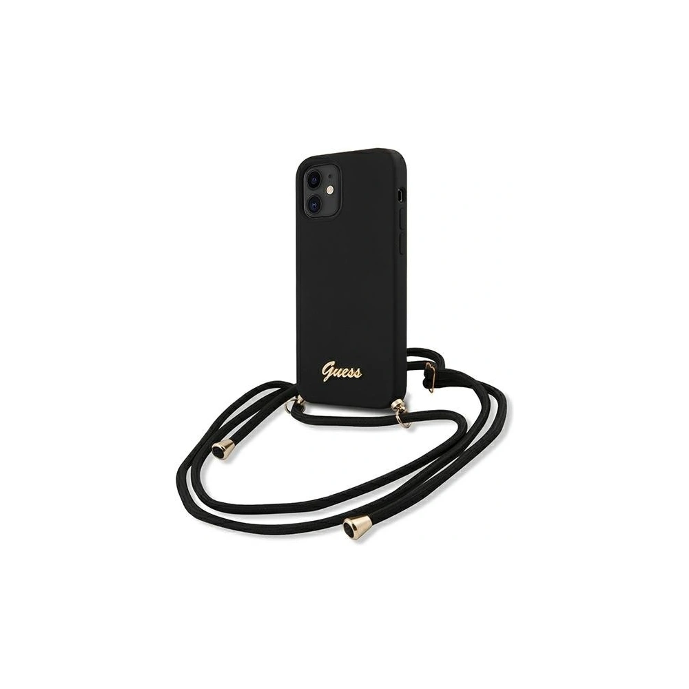 Hurtownia GSM - Etui Guess GUHCP12SLSCLMGBK Apple iPhone 12 mini czarny/black hardcase Metal Logo Cord - GUE852BLK - {ean13} - Hurt