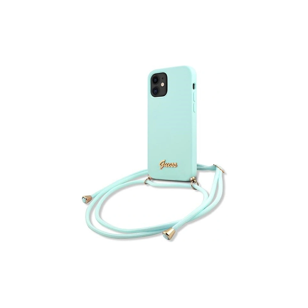 Hurtownia GSM - Etui Guess GUHCP12SLSCLMGLB Apple iPhone 12 mini jasno niebieski/light blue hardcase Metal Logo Cord - GUE853BLU - {ean13} - Hurt