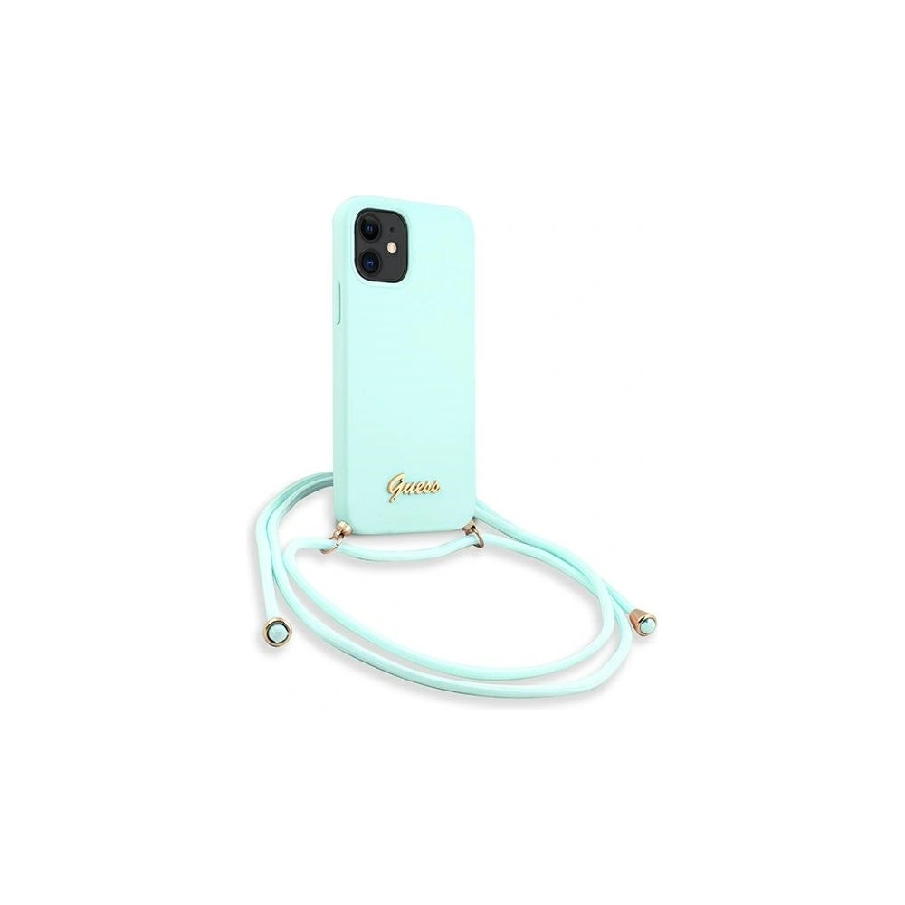 Hurtownia GSM - Etui Guess GUHCP12SLSCLMGLB Apple iPhone 12 mini jasno niebieski/light blue hardcase Metal Logo Cord - GUE853BLU - {ean13} - Hurt