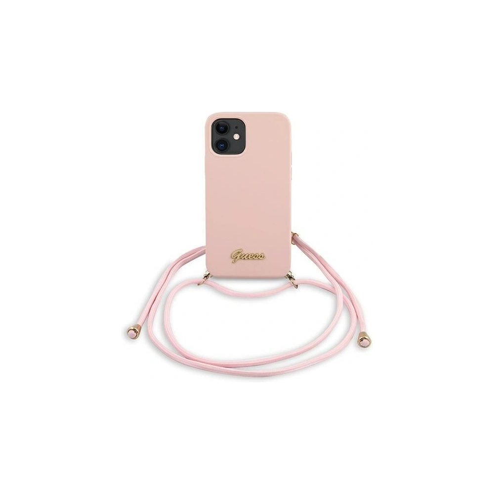 Hurtownia GSM - Etui Guess GUHCP12SLSCLMGLP Apple iPhone 12 mini różowy/pink hardcase Metal Logo Cord - GUE854PNK - {ean13} - Hurt