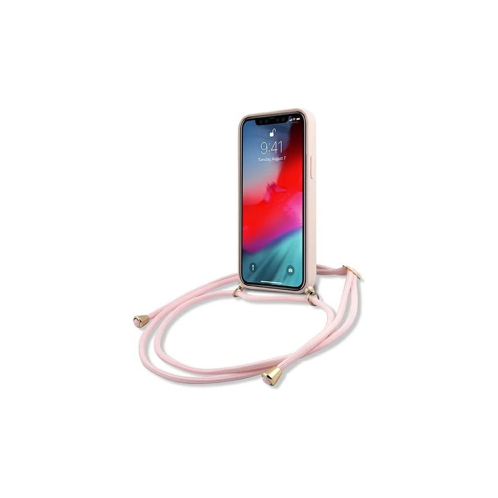 Hurtownia GSM - Etui Guess GUHCP12SLSCLMGLP Apple iPhone 12 mini różowy/pink hardcase Metal Logo Cord - GUE854PNK - {ean13} - Hurt