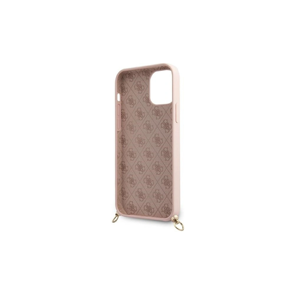 Wholesale Guess GUHCP12SLSCLMGLP Apple iPhone 12 mini pink hardcase Metal Logo Cord - GUE854PNK - {ean13} - Hurt