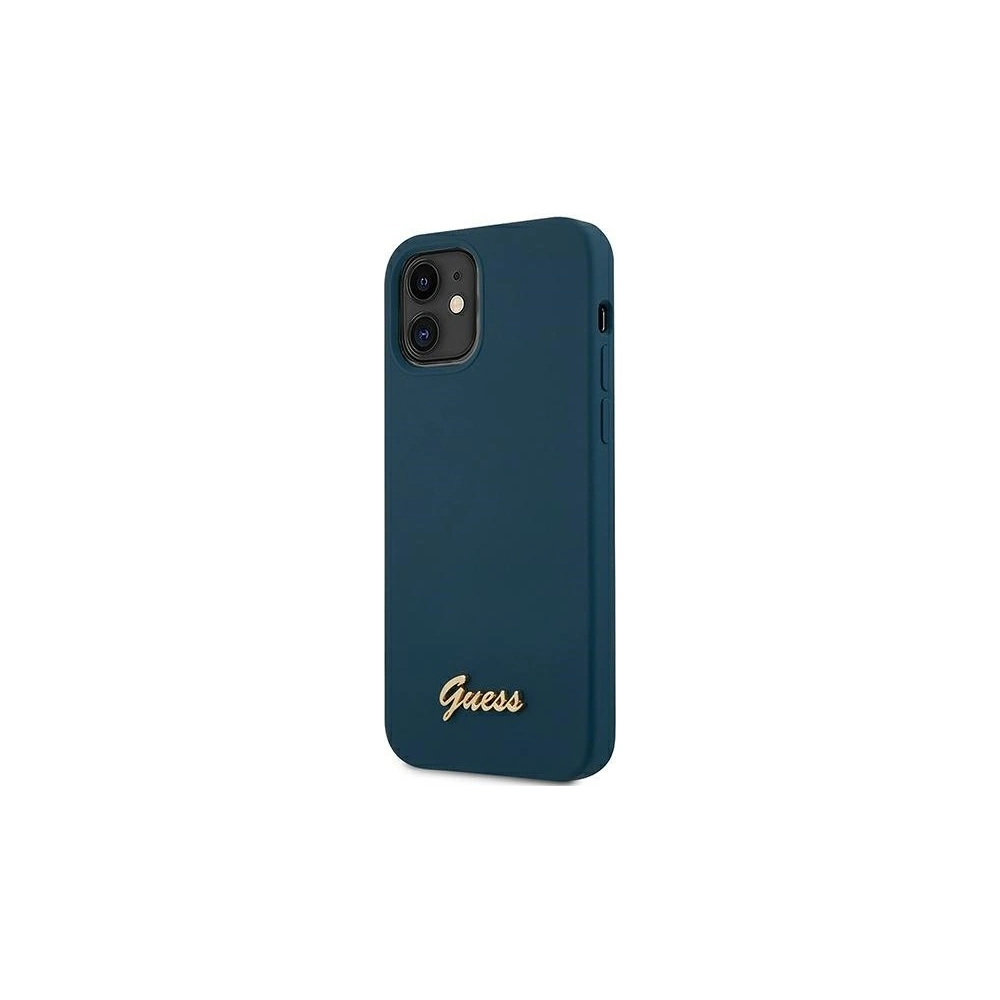 Hurtownia GSM - Etui Guess GUHCP12SLSLMGBL Apple iPhone 12 mini niebieski/blue hardcase Metal Logo Script - GUE855BLU - {ean13} - Hurt