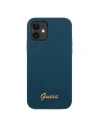Wholesale Guess GUHCP12SLSLMGBL Apple iPhone 12 mini blue hardcase Metal Logo Script - GUE855BLU - {ean13} - Hurt