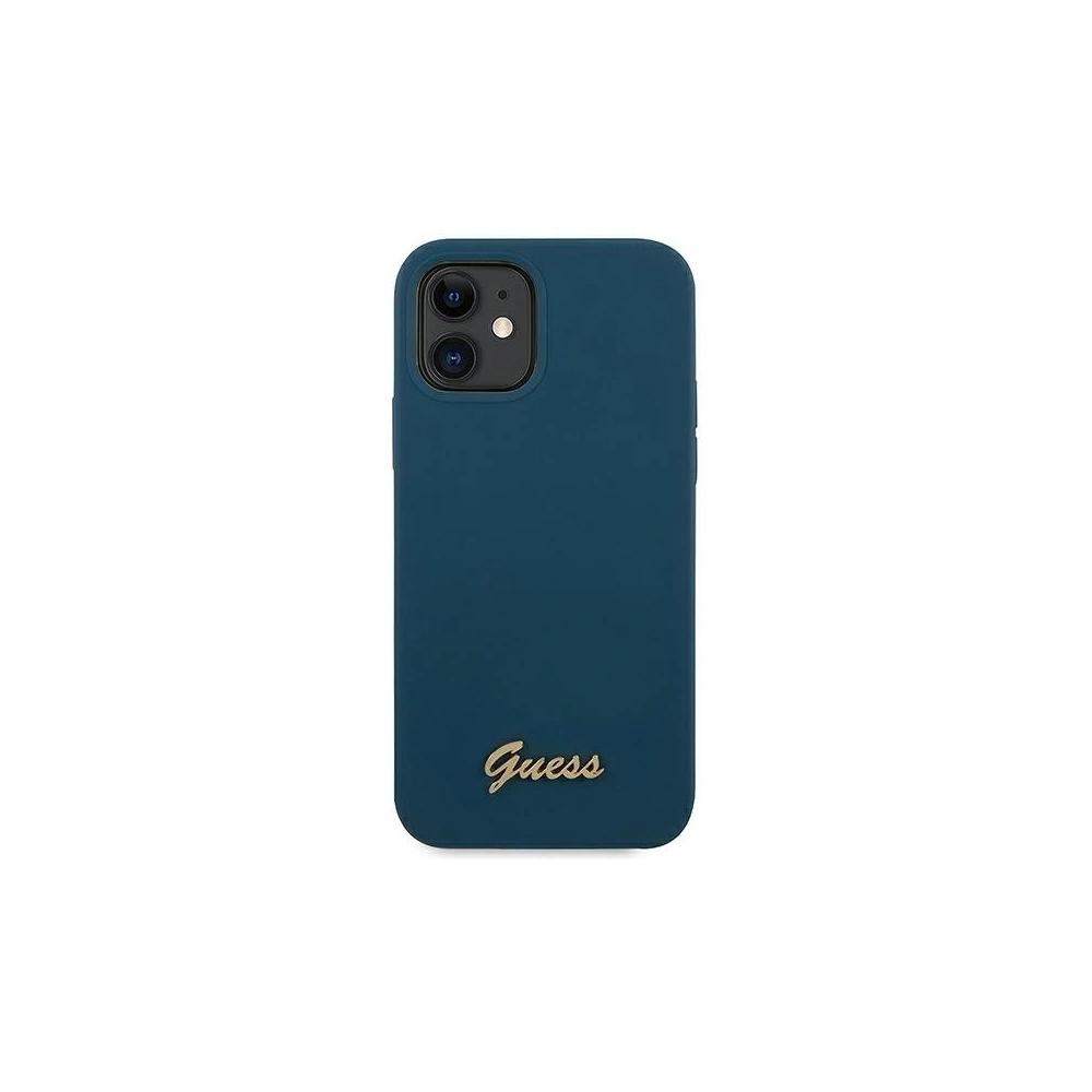 Hurtownia GSM - Etui Guess GUHCP12SLSLMGBL Apple iPhone 12 mini niebieski/blue hardcase Metal Logo Script - GUE855BLU - {ean13} - Hurt