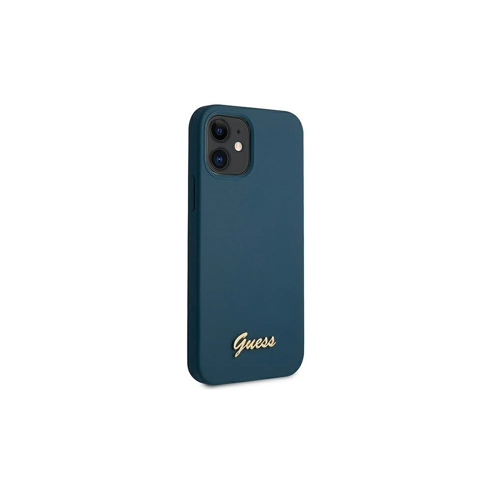 Hurtownia GSM - Etui Guess GUHCP12SLSLMGBL Apple iPhone 12 mini niebieski/blue hardcase Metal Logo Script - GUE855BLU - {ean13} - Hurt