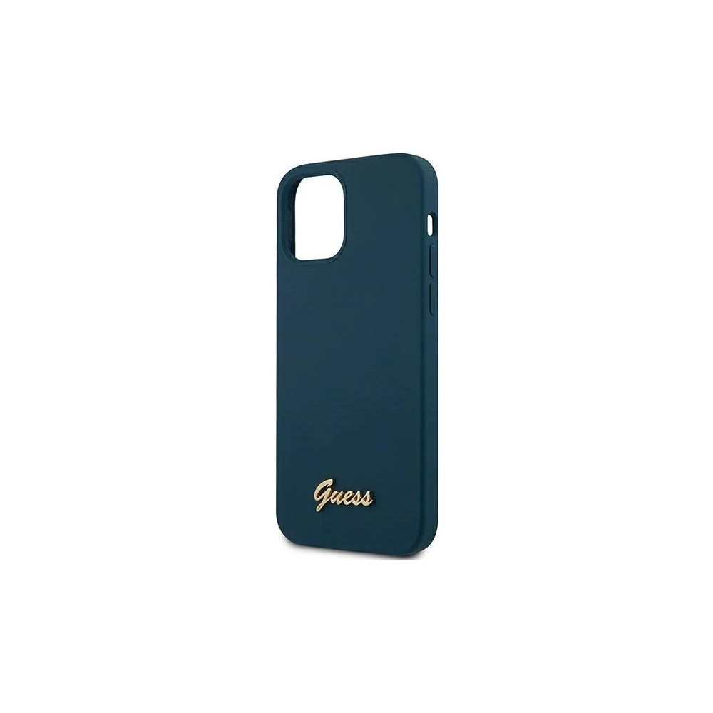 Hurtownia GSM - Etui Guess GUHCP12SLSLMGBL Apple iPhone 12 mini niebieski/blue hardcase Metal Logo Script - GUE855BLU - {ean13} - Hurt