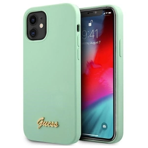 Hurtownia GSM - Etui Guess GUHCP12SLSLMGGN Apple iPhone 12 mini grün/hardcase mit Metal Logo Schriftzug - GUE856GRN - {ean13} - Hurt