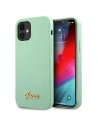 Guess GUHCP12SLSLMGGN Apple iPhone 12 mini green hardcase Metal Logo Script