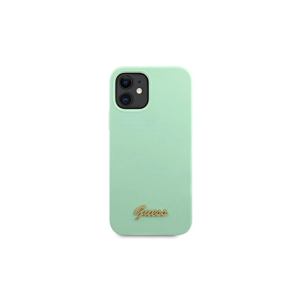 Hurtownia GSM - Etui Guess GUHCP12SLSLMGGN Apple iPhone 12 mini zielony/green hardcase Metal Logo Script - GUE856GRN - {ean13} - Hurt