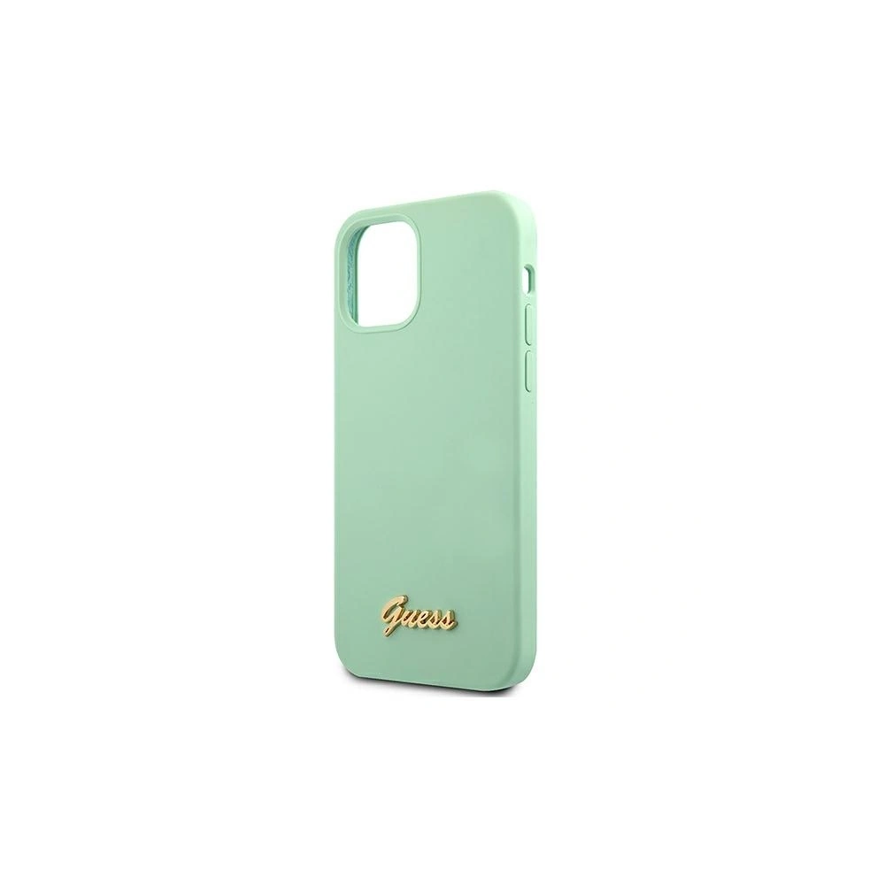 Hurtownia GSM - Etui Guess GUHCP12SLSLMGGN Apple iPhone 12 mini zielony/green hardcase Metal Logo Script - GUE856GRN - {ean13} - Hurt