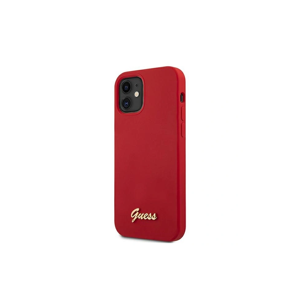 Hurtownia GSM - Etui Guess GUHCP12SLSLMGRE Apple iPhone 12 mini czerwony/red hardcase Metal Logo Script - GUE857RED - {ean13} - Hurt