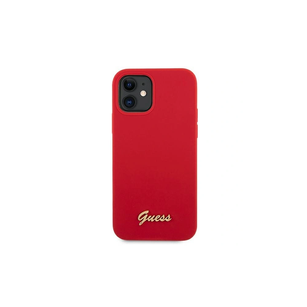 Wholesale Guess GUHCP12SLSLMGRE Apple iPhone 12 mini red hardcase Metal Logo Script - GUE857RED - {ean13} - Hurt