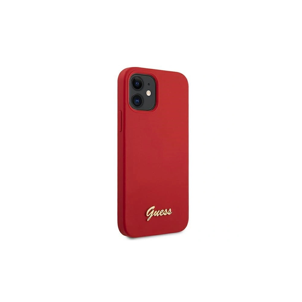 Wholesale Guess GUHCP12SLSLMGRE Apple iPhone 12 mini red hardcase Metal Logo Script - GUE857RED - {ean13} - Hurt