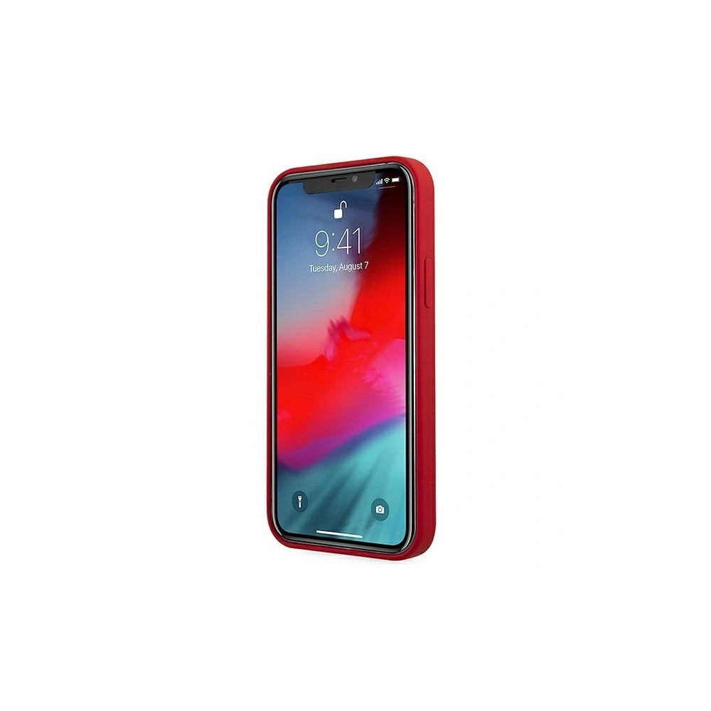 Hurtownia GSM - Etui Guess GUHCP12SLSLMGRE Apple iPhone 12 mini czerwony/red hardcase Metal Logo Script - GUE857RED - {ean13} - Hurt