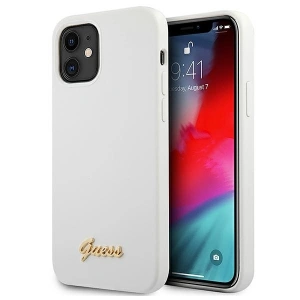 Hurtownia GSM - Etui Guess GUHCP12SLSLMGWH Apple iPhone 12 mini weiß/white hardcase Metal Logo Script - GUE858WHT - {ean13} - Hurt