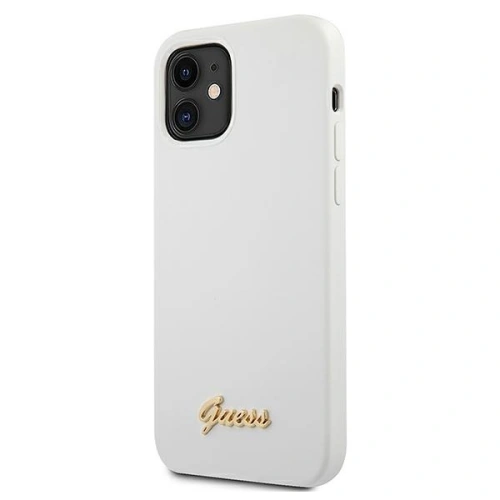 Etui Guess GUHCP12SLSLMGWH Apple iPhone 12 mini biały/white hardcase Metal Logo Script