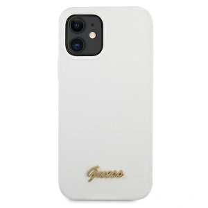 Hurtownia GSM - Etui Guess GUHCP12SLSLMGWH Apple iPhone 12 mini weiß/white hardcase Metal Logo Script - GUE858WHT - {ean13} - Hurt