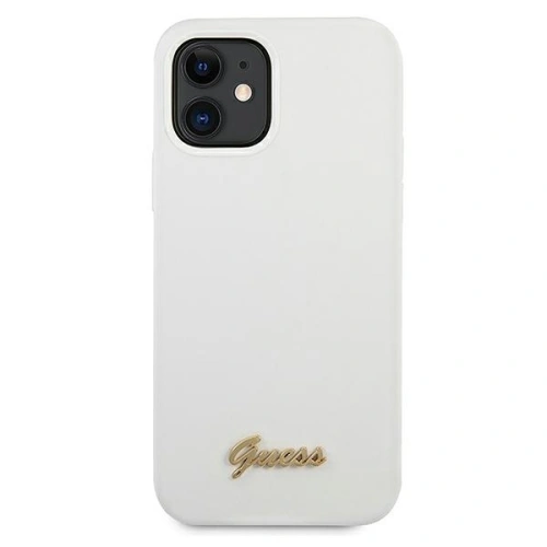 Etui Guess GUHCP12SLSLMGWH Apple iPhone 12 mini biały/white hardcase Metal Logo Script