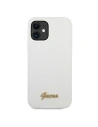 Hurtownia GSM - Etui Guess GUHCP12SLSLMGWH Apple iPhone 12 mini biały/white hardcase Metal Logo Script - GUE858WHT - {ean13} - Hurt