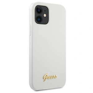 Hurtownia GSM - Etui Guess GUHCP12SLSLMGWH Apple iPhone 12 mini weiß/white hardcase Metal Logo Script - GUE858WHT - {ean13} - Hurt