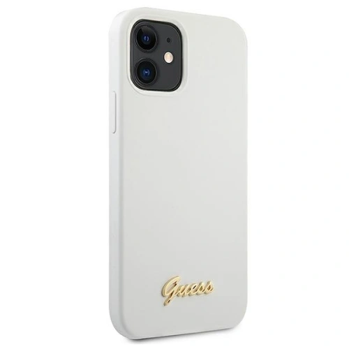 Etui Guess GUHCP12SLSLMGWH Apple iPhone 12 mini biały/white hardcase Metal Logo Script