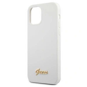Hurtownia GSM - Etui Guess GUHCP12SLSLMGWH Apple iPhone 12 mini weiß/white hardcase Metal Logo Script - GUE858WHT - {ean13} - Hurt