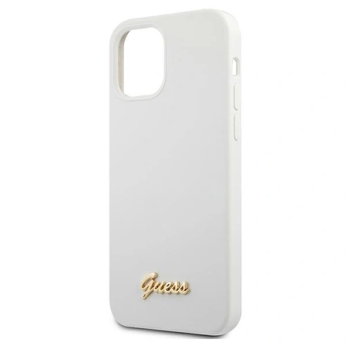 Etui Guess GUHCP12SLSLMGWH Apple iPhone 12 mini biały/white hardcase Metal Logo Script