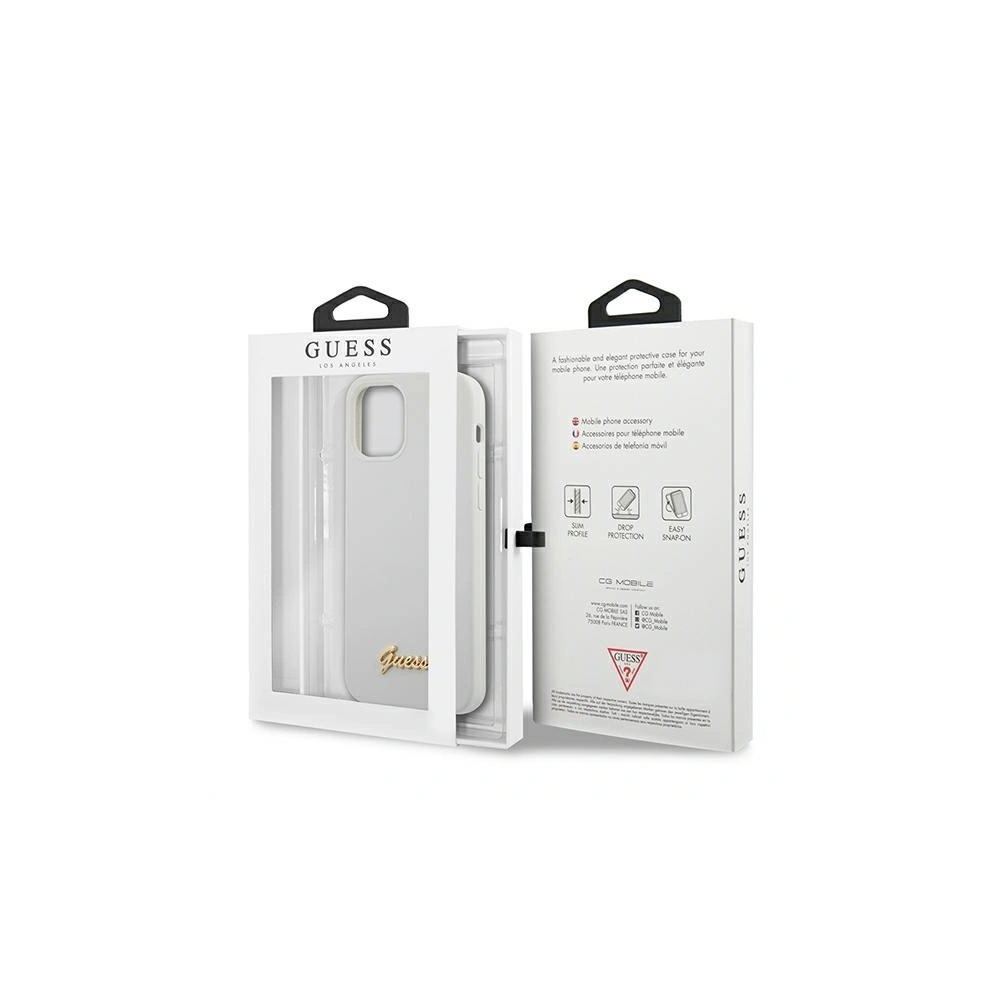 Hurtownia GSM - Etui Guess GUHCP12SLSLMGWH Apple iPhone 12 mini biały/white hardcase Metal Logo Script - GUE858WHT - {ean13} - Hurt