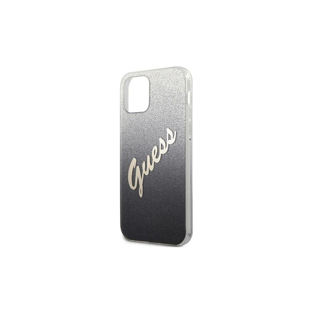 Wholesale Guess GUHCP12SPCUGLSBK Apple iPhone 12 mini black hardcase Glitter Gradient Script - GUE859BLK - {ean13} - Hurt