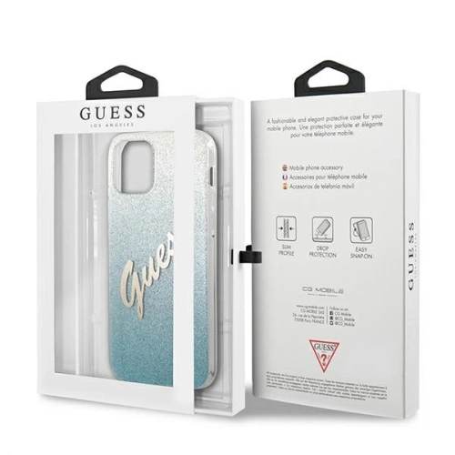 Etui Guess GUHCP12SPCUGLSBL Apple iPhone 12 mini niebieski/blue hardcase Glitter Gradient Script
