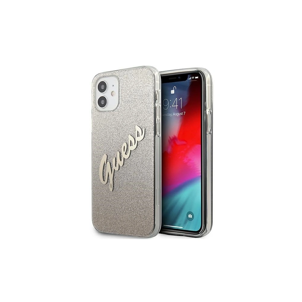 Hurtownia GSM - Etui Guess GUHCP12SPCUGLSGO Apple iPhone 12 mini złoty/gold hardcase Glitter Gradient Script - GUE861GLD - {ean13} - Hurt
