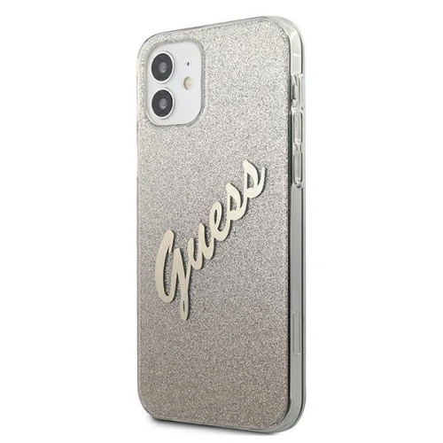 Etui Guess GUHCP12SPCUGLSGO Apple iPhone 12 mini złoty/gold hardcase Glitter Gradient Script