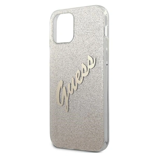 Etui Guess GUHCP12SPCUGLSGO Apple iPhone 12 mini złoty/gold hardcase Glitter Gradient Script