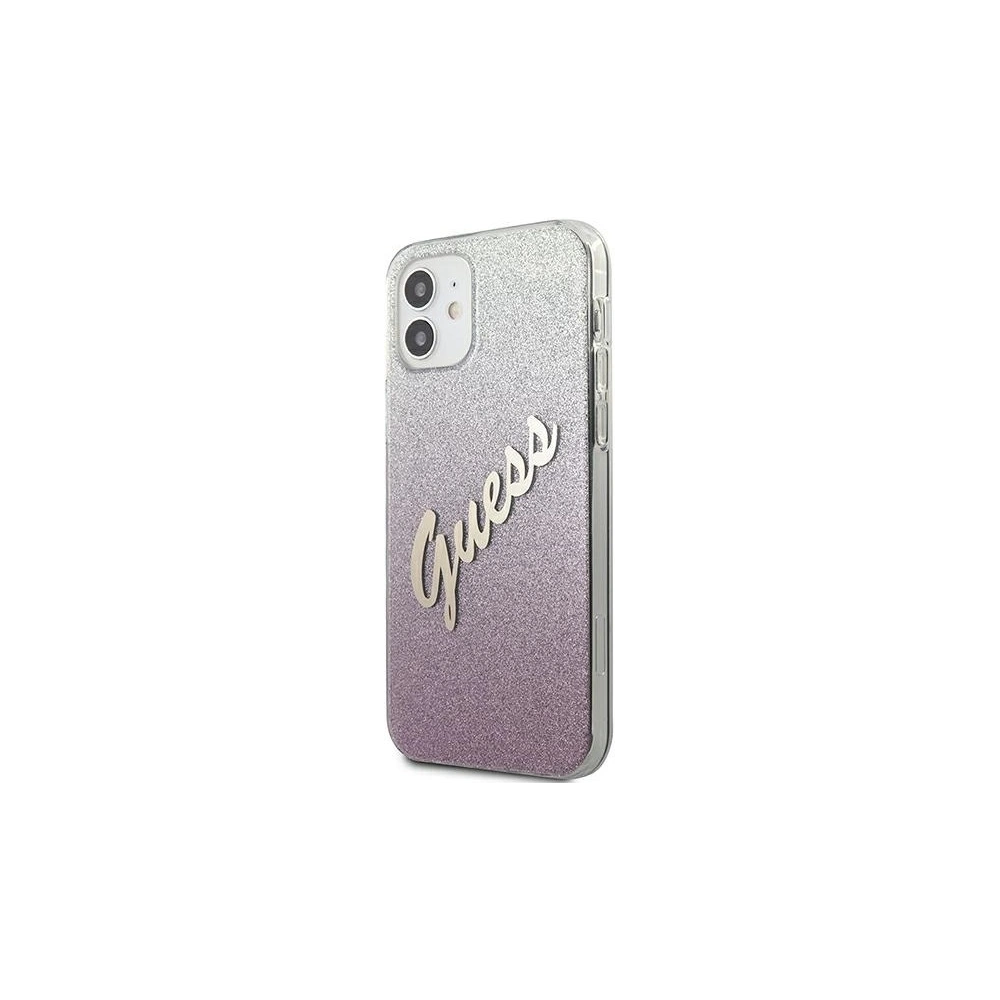 Hurtownia GSM - Etui Guess GUHCP12SPCUGLSPI Apple iPhone 12 mini różowy/pink hardcase Glitter Gradient Script - GUE862PNK - {ean13} - Hurt