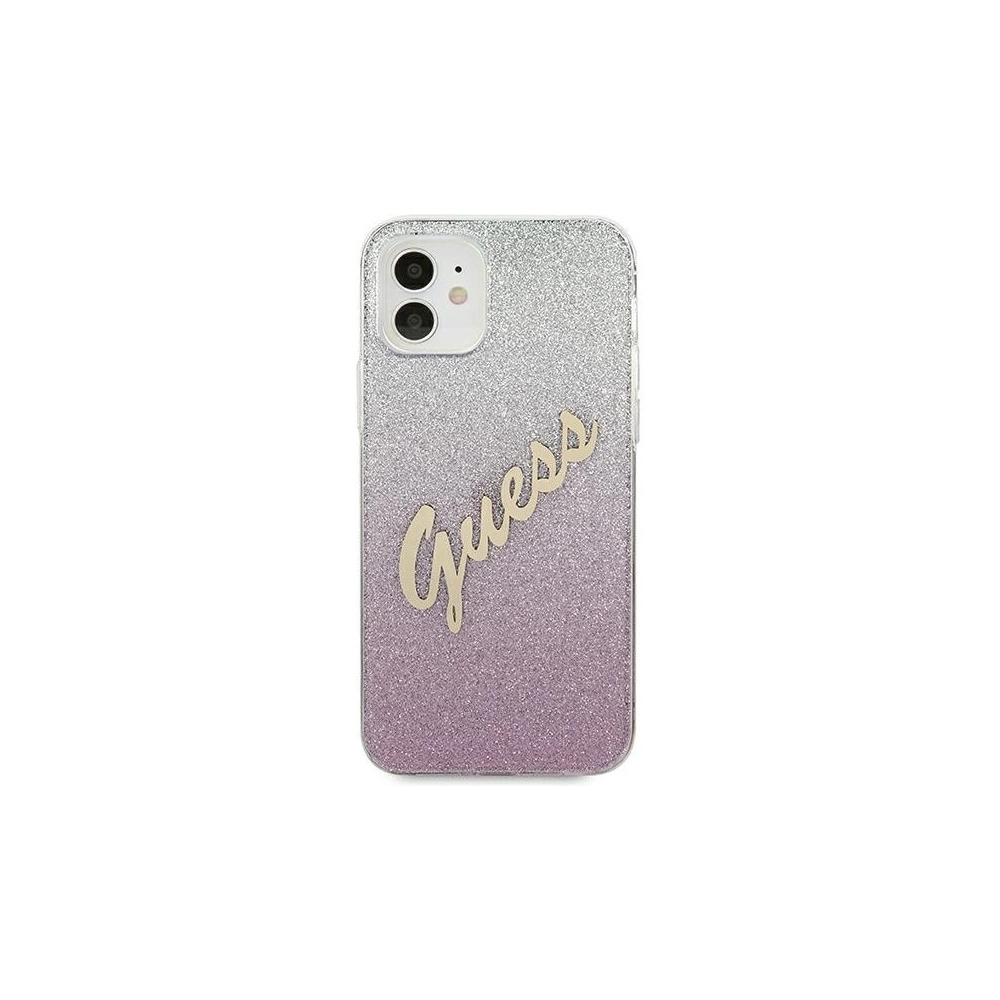 Hurtownia GSM - Etui Guess GUHCP12SPCUGLSPI Apple iPhone 12 mini różowy/pink hardcase Glitter Gradient Script - GUE862PNK - {ean13} - Hurt