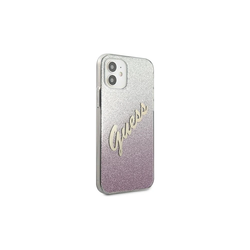 Hurtownia GSM - Etui Guess GUHCP12SPCUGLSPI Apple iPhone 12 mini różowy/pink hardcase Glitter Gradient Script - GUE862PNK - {ean13} - Hurt