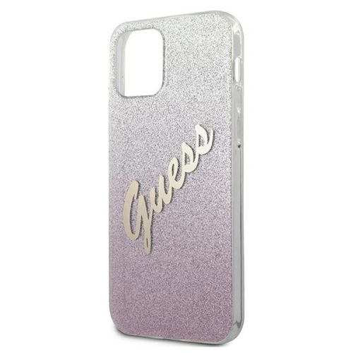 Etui Guess GUHCP12SPCUGLSPI Apple iPhone 12 mini różowy/pink hardcase Glitter Gradient Script