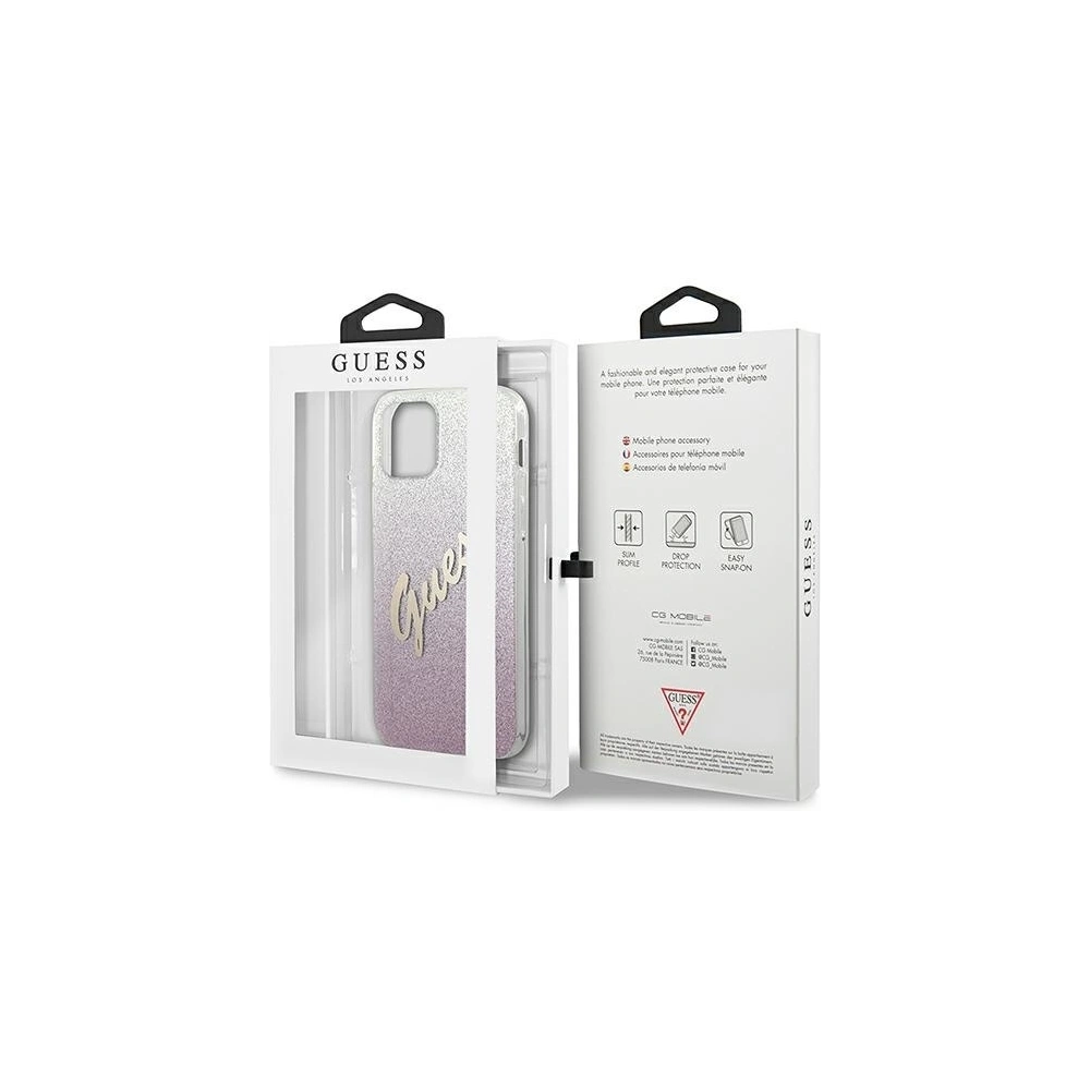 Hurtownia GSM - Etui Guess GUHCP12SPCUGLSPI Apple iPhone 12 mini różowy/pink hardcase Glitter Gradient Script - GUE862PNK - {ean13} - Hurt