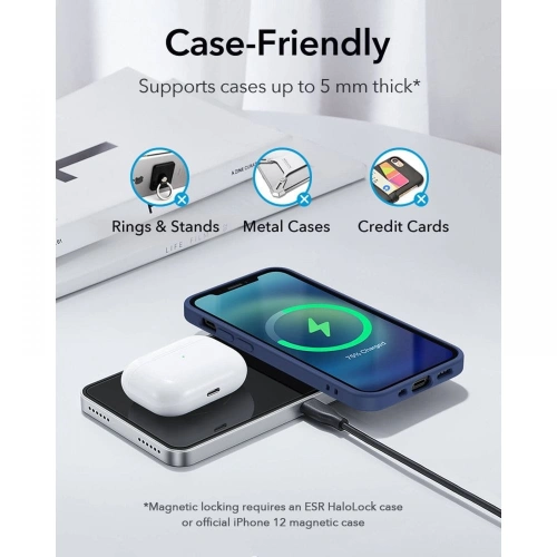 Ładowarka bezprzewodowa ESR HaloLock 2w1 Magnetic MagSafe Wireless Charger Black