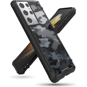 Etui Ringke Fusion-X Design Samsung Galaxy S21 Ultra Camo (Moro) Black