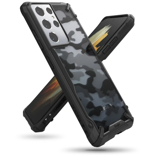 Etui Ringke Fusion-X Design Samsung Galaxy S21 Ultra Camo (Moro) Black