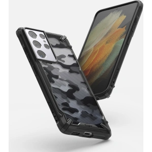 Etui Ringke Fusion-X Design Samsung Galaxy S21 Ultra Camo (Moro) Black