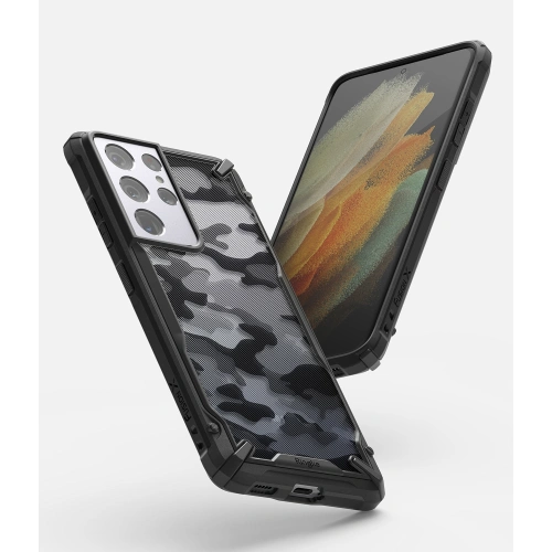 Etui Ringke Fusion-X Design Samsung Galaxy S21 Ultra Camo (Moro) Black