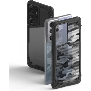 Etui Ringke Fusion-X Design Samsung Galaxy S21 Ultra Camo (Moro) Black