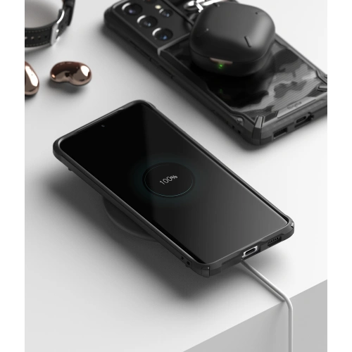 Etui Ringke Fusion-X Design Samsung Galaxy S21 Ultra Camo (Moro) Black